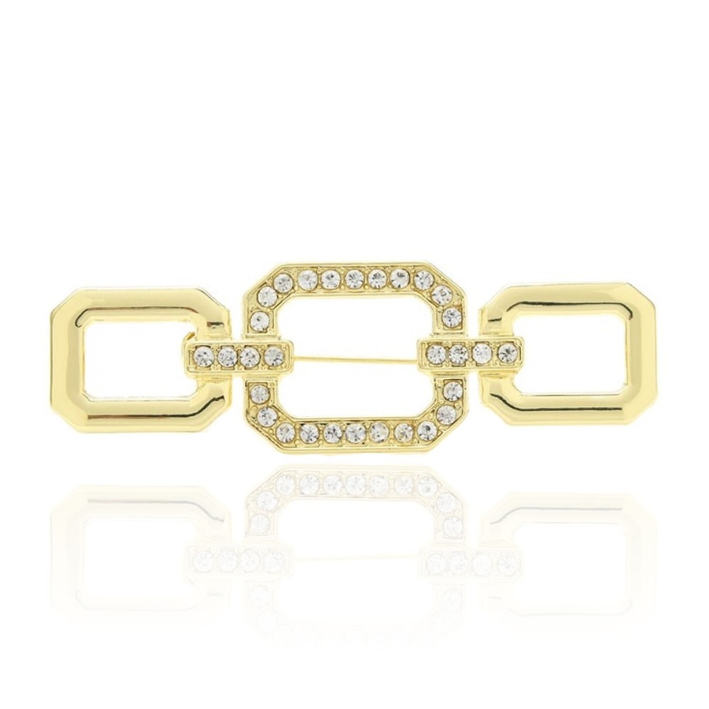 

Брошь женская BROCHE бижутерия Модерн Фешн золотистая BRSF112002