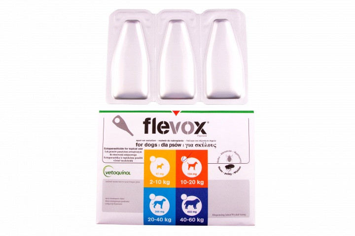 

Краплі для собак від бліх і кліщів Флевокс® Спот-он (Flevox®) вагою 10-20 кг, 3 піпетки х 1,34 мл