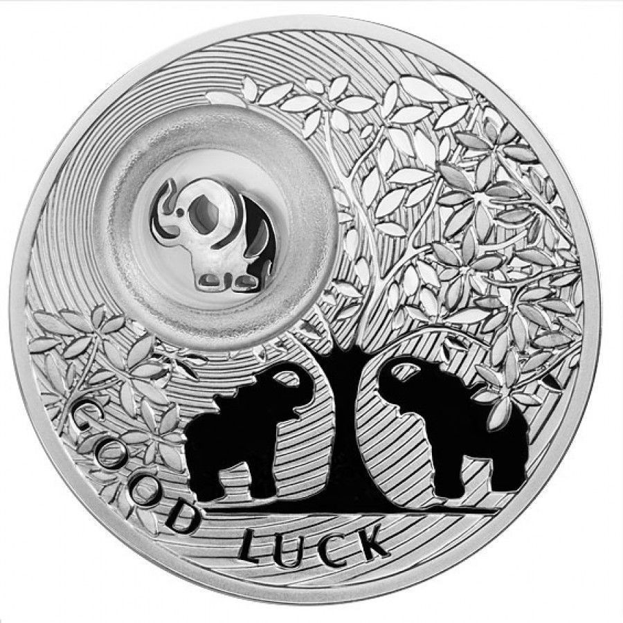 

Серебряная монета СЛОНИК серии «Монеты на счастье» "GOOD LUCK"