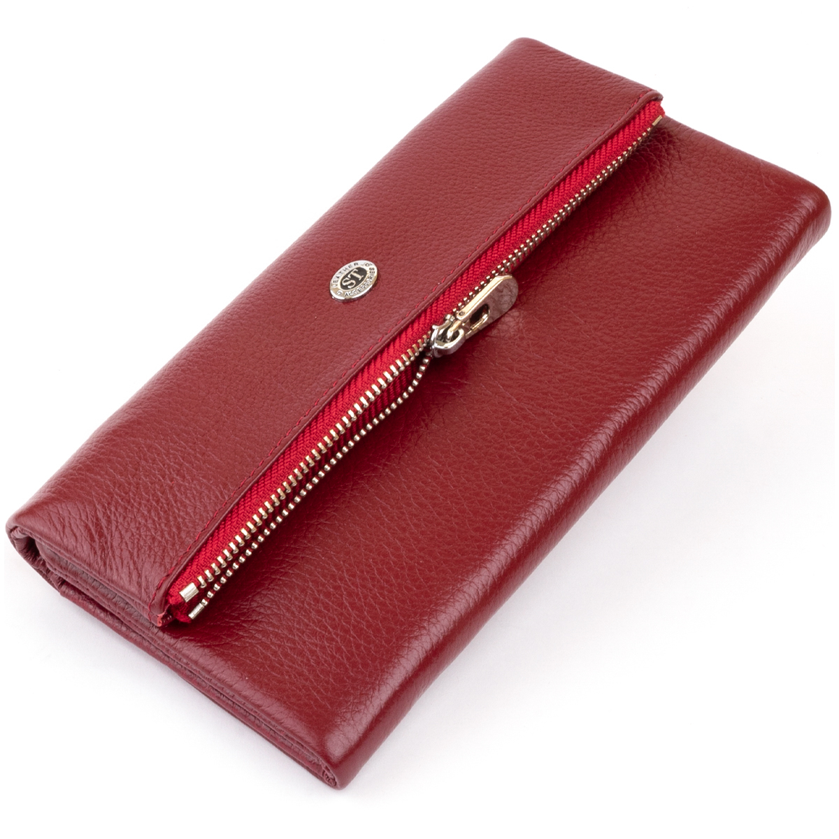 

Женский кожаный кошелек-клатч ST Leather 18,5х9,8х2 см Бордовый 000155646