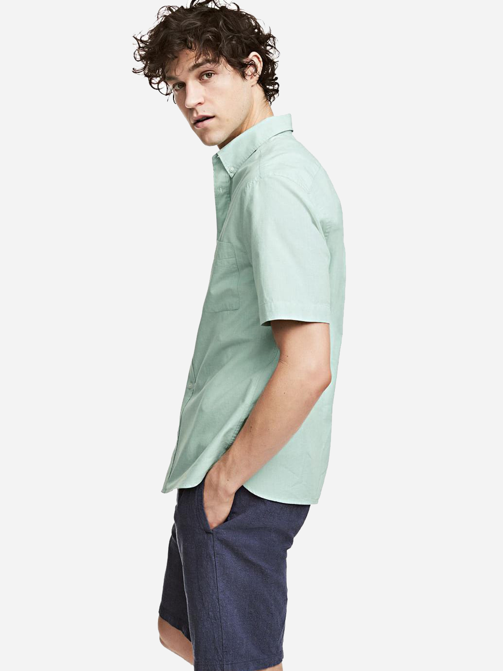 

Рубашка H&M 480853a44 S Зеленая