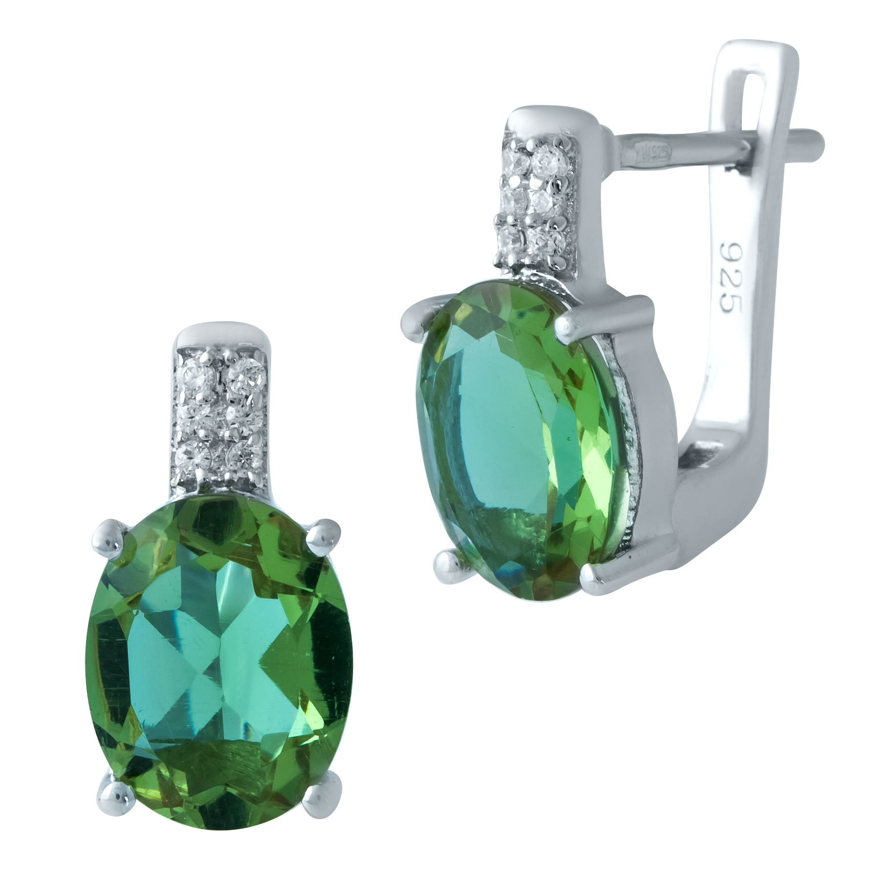 

Серебряные серьги MG с Султанит султанитом