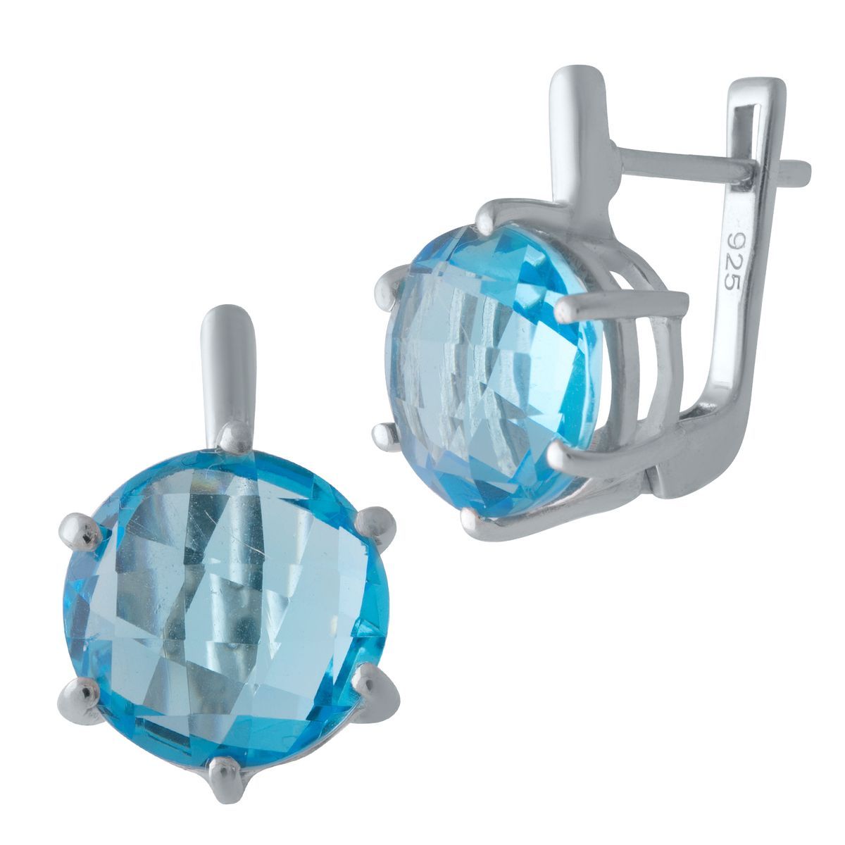 

Серебряные серьги MG с аквамарином nano