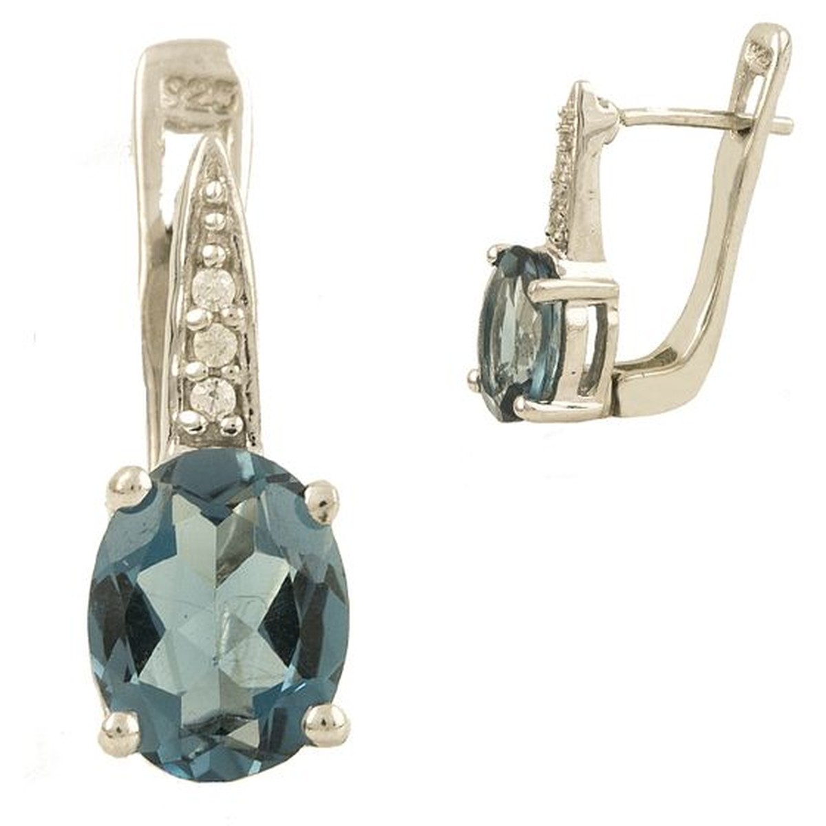 

Серебряные серьги MG с натуральным топазом Лондон Блю