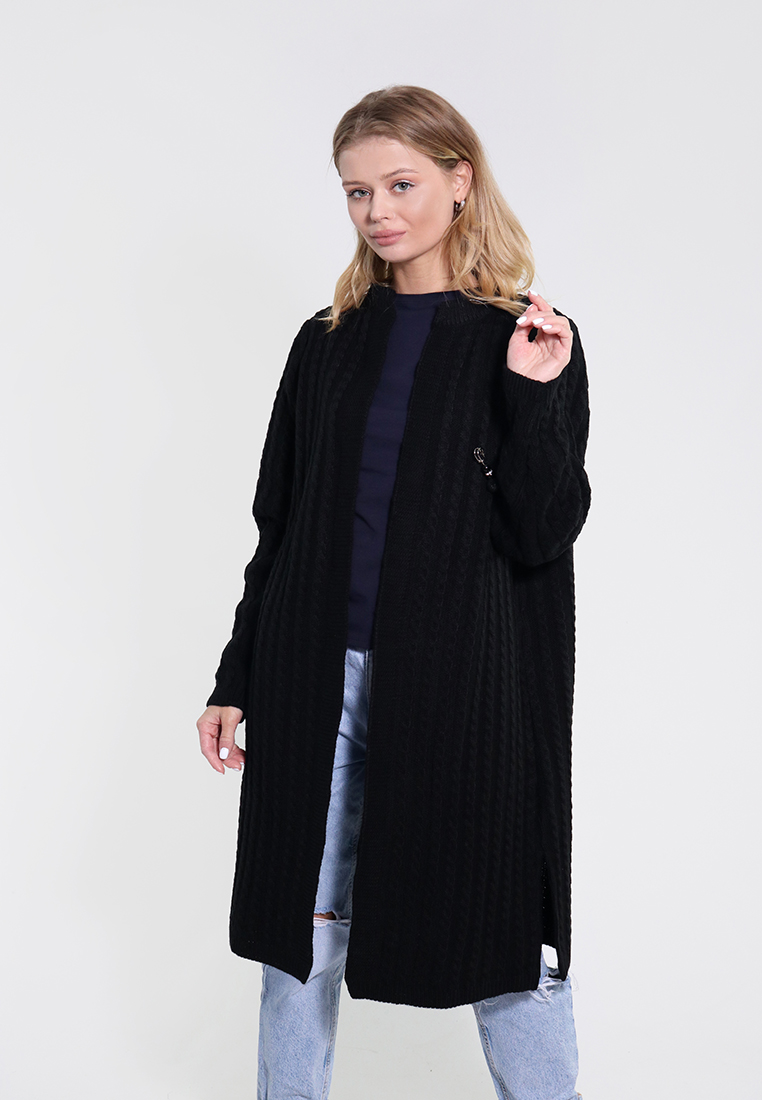 

Теплый женский жакет Mari-Knit 0861 L черный 60601