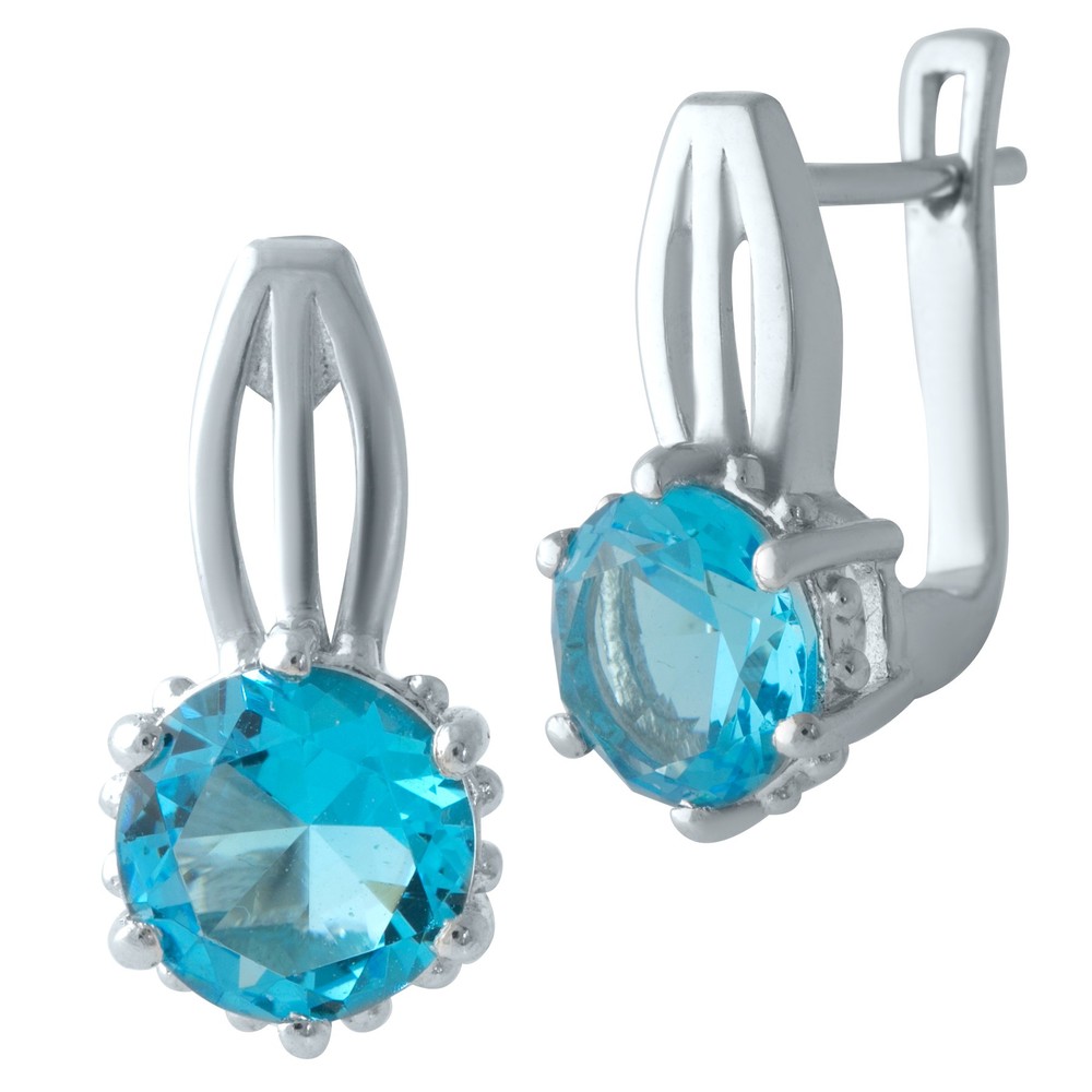 

Серебряные серьги MG с аквамарином nano