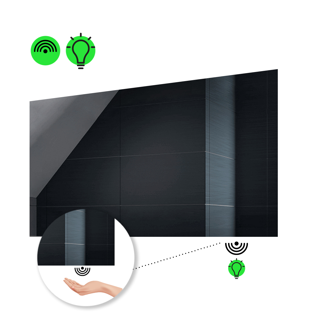 

Зеркало Lucia с Led-подсветкой, с ИК включателем 100x80 см