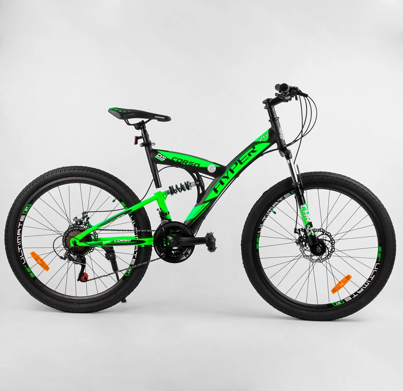 

Велосипед Спортивный CORSO «Hyper» 26" дюймов 29045 зеленый 03506