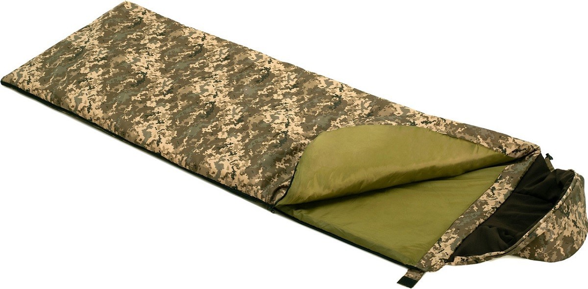 

Спальный мешок одеяло с капюшоном Average камуфляж 220г/м2, 195х75см, t от -1 до +22