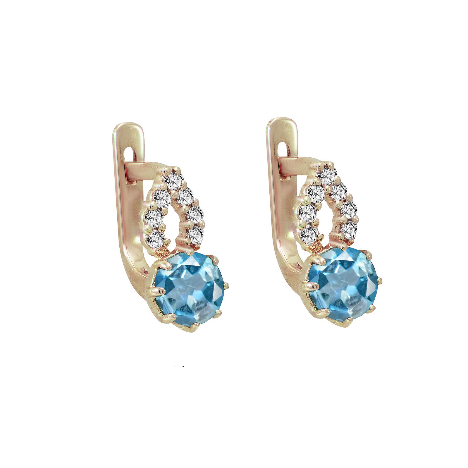 

Серьги из красного золота с топазами и куб. циркониями 1754823