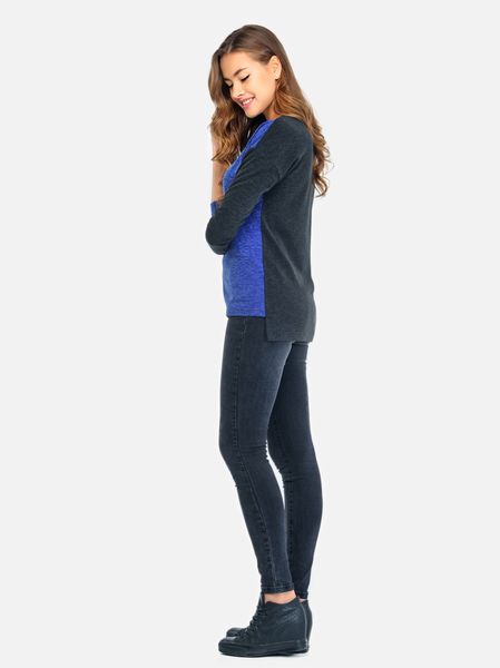

Джемпер женский с длинным рукавом и спущенной линией плеча Conte Elegant LD 672, XS (158,164-84), синий-черный,