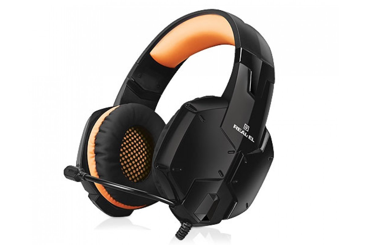 

Наушники игровые REAL-EL GDX-7700 с микрофоном 7.1 USB чёрный + оранжевый