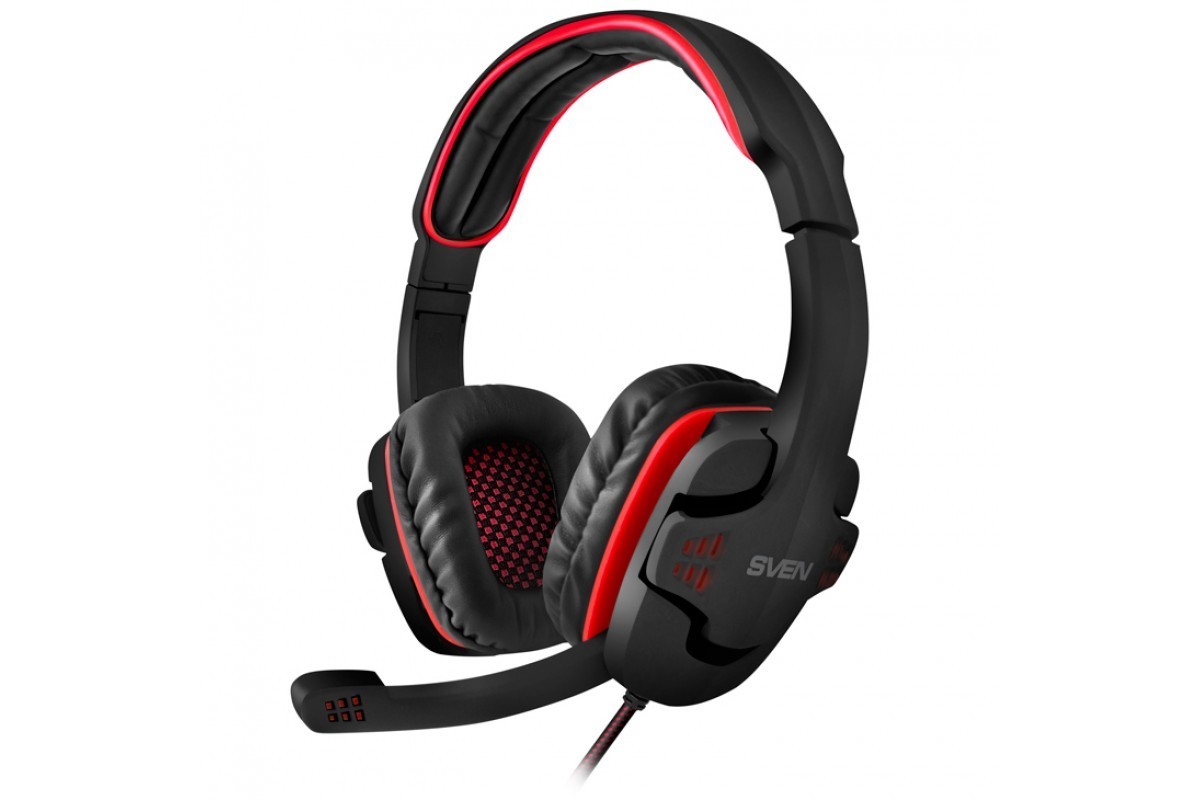 

Наушники игровые SVEN AP-G855MV c микрофоном чёрный +красный