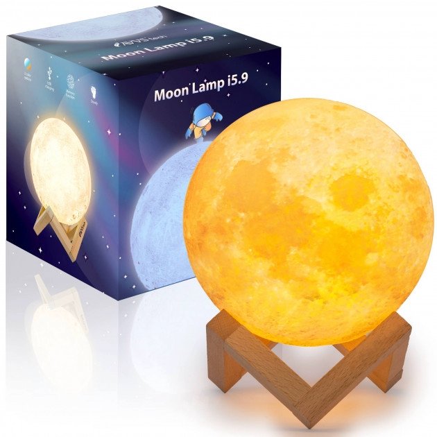 

Большой настольный светильник ночник Луна с пультом на аккумуляторе Magic 3D Moon Light RGB