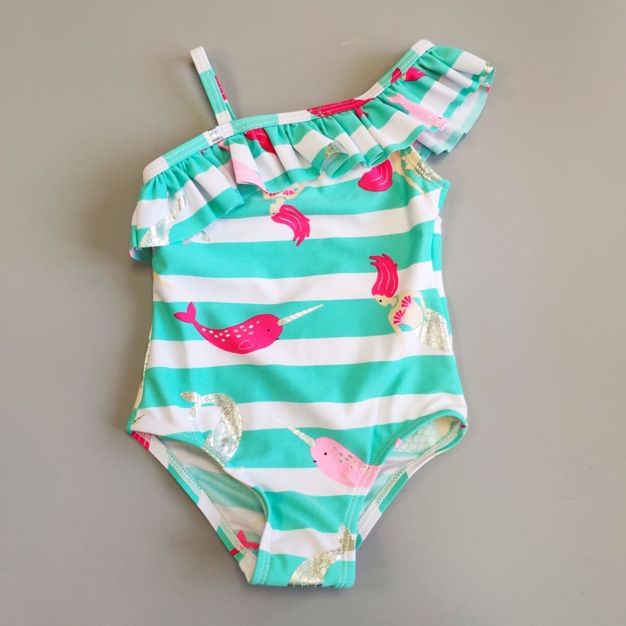 

Купальник для девочек сдельный Minoti TG Swim 12 Русалки 80-86см Бело-бирюзовый
