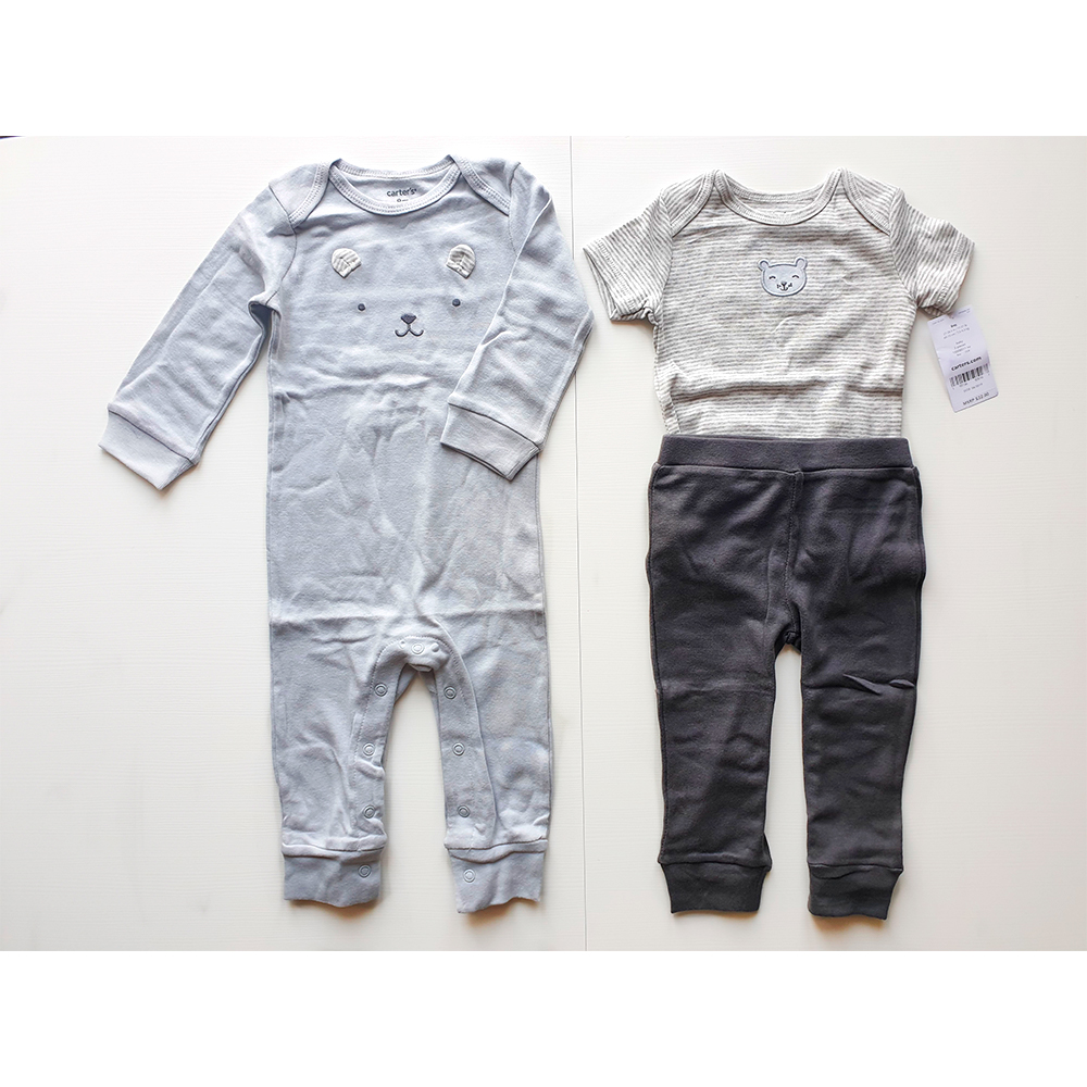 

Комплект Carters 3-Piece Bear Jumpsuit & Bodysuit Set 74 см Голубой с серым (CAR008-9)