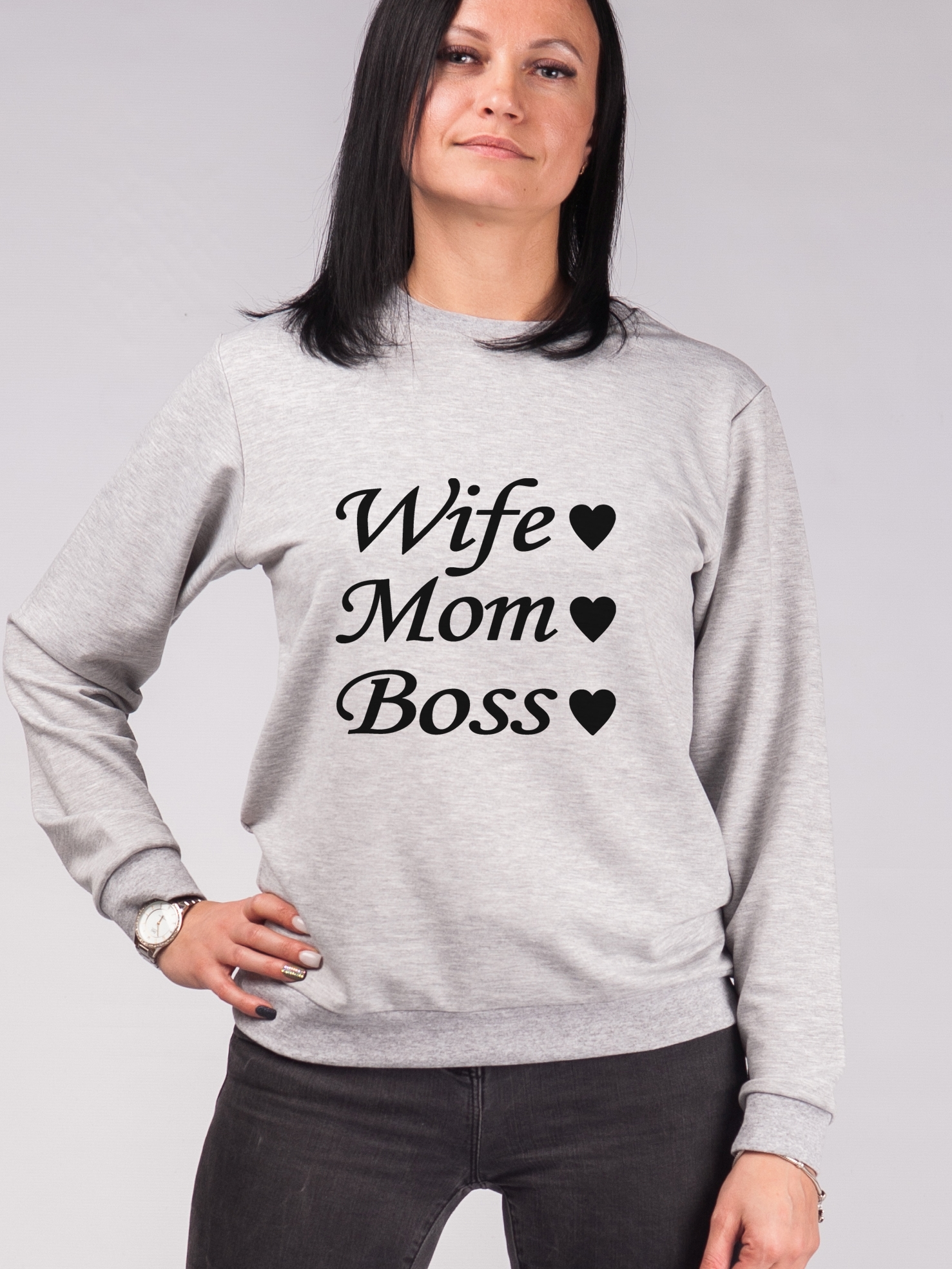 

Свитшот Malta Ж458-13-П3 Wife-Mom-Boss-B S (42) Светло-серый