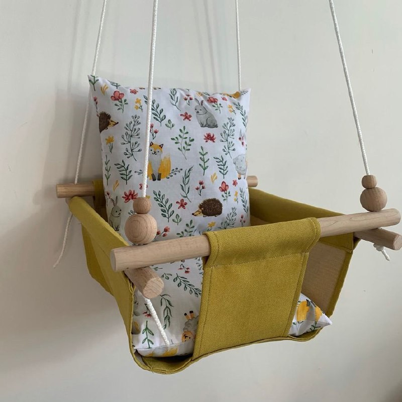 

Детская качеля Infancy Лесные животные, Желтая основа