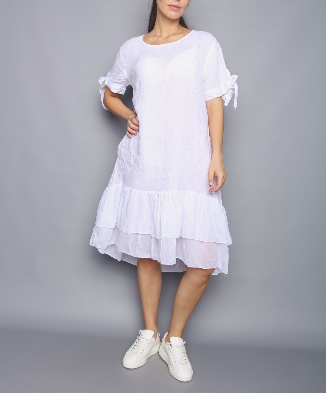 

Молодежное платье Amande 01084-G белое One Size