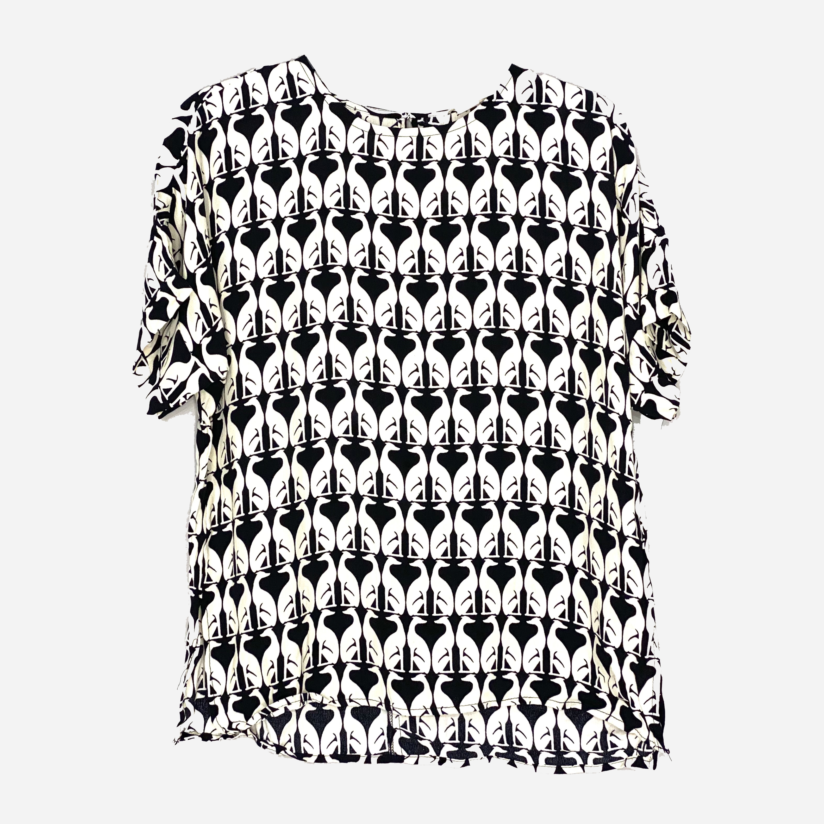 

Блузка H&M 060368031  Бежевая с черным, Блузка H&M 060368031 38 Бежевая с черным