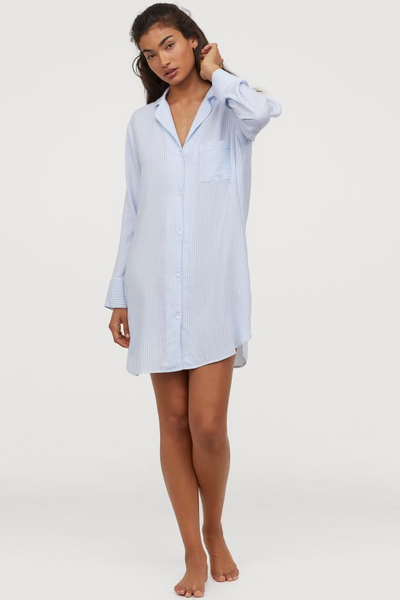 

Ночная рубашка H&M S Бело-голубая (1202-746)