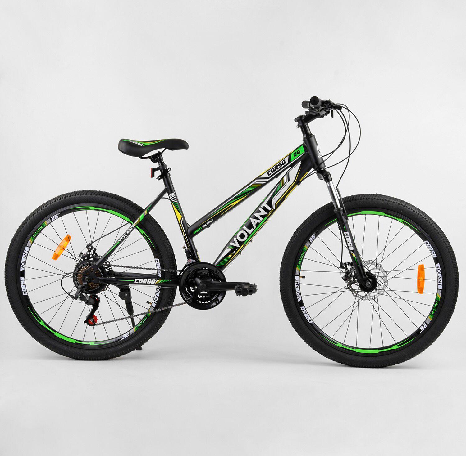 

Велосипед Спортивный CORSO VOLANT 26" 40091 Черно-зеленый
