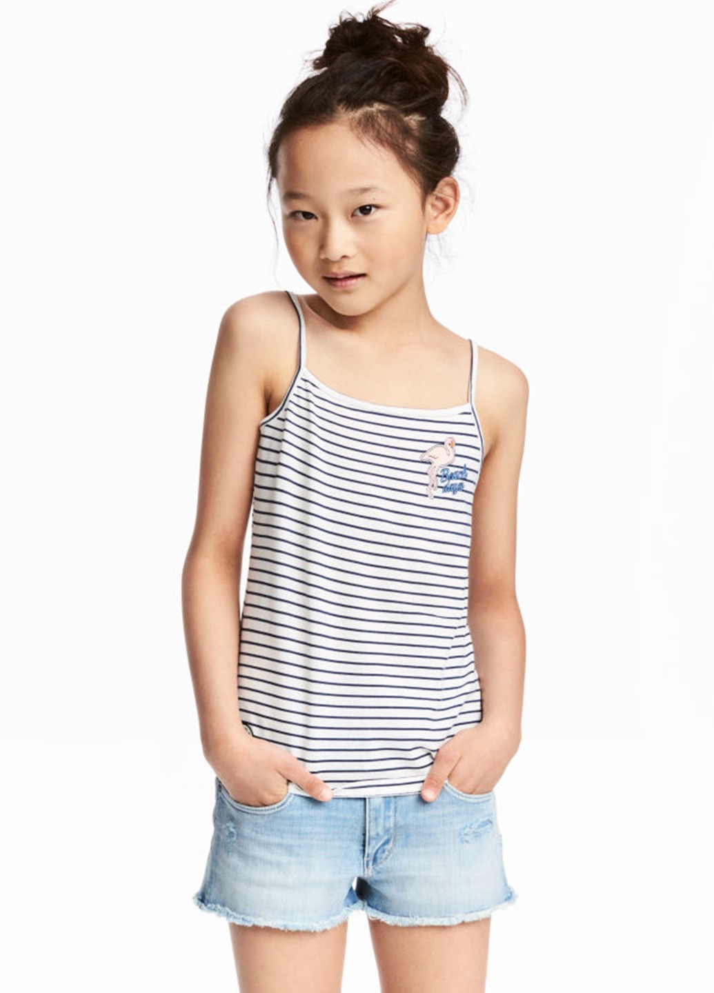 

Майка H&M HID510759 14 лет (170 см.) белый с темно-синим