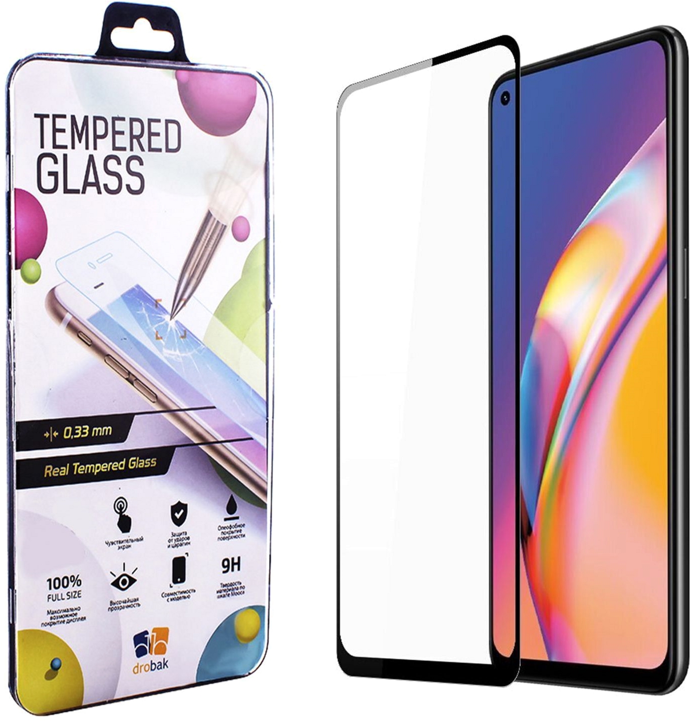 

Защитное стекло Drobak для OPPO Reno5 Lite Black