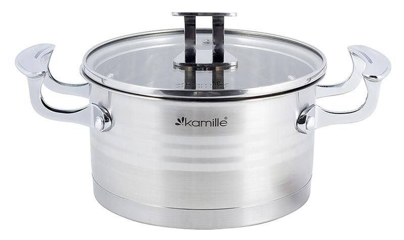 

Кастрюля индукционная Kamille Casserote 3.1л из нержавеющей стали со стеклянной крышкой