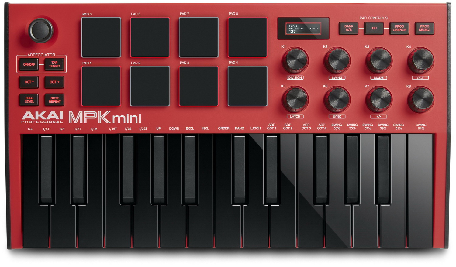 

MIDI-клавиатура AKAI MPK Mini MK3 Red