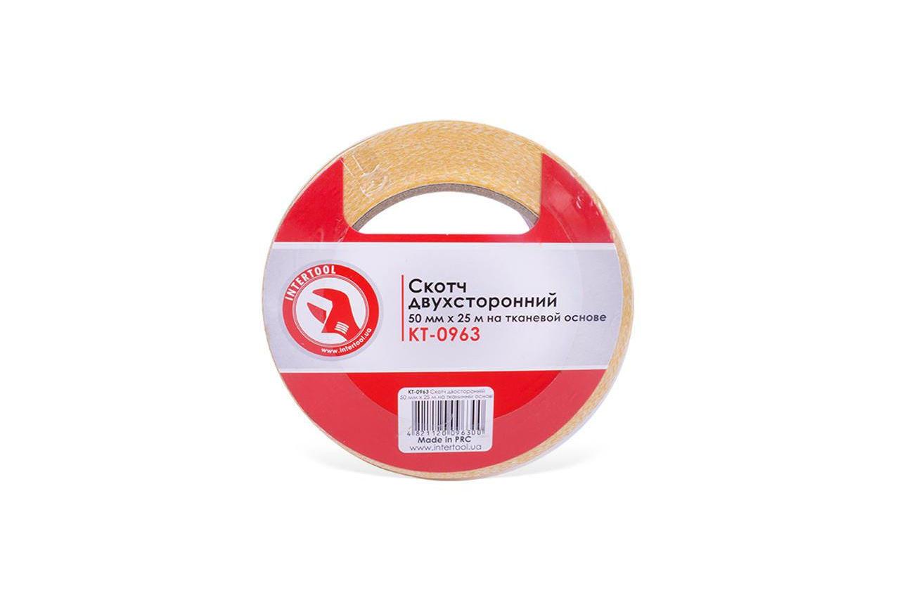 

Скотч двухсторонний Intertool 50 мм х 25 м ткань (KT-0963)