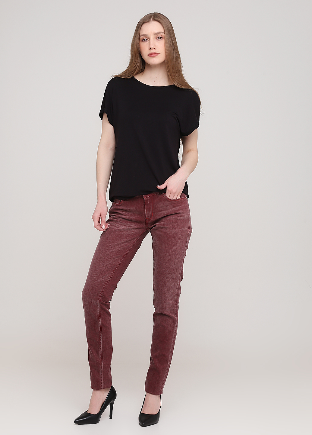 

Джинсы Le Temps des Cerises 27 Бордовый smix04400446