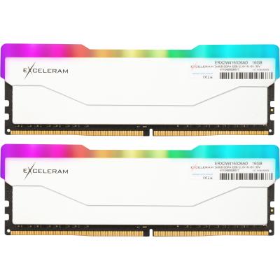 

Модуль памяти для компьютера DDR4 16GB (2x8GB) 3200 MHz RGB X2 Series White eXceleram (ERX2W416326AD)