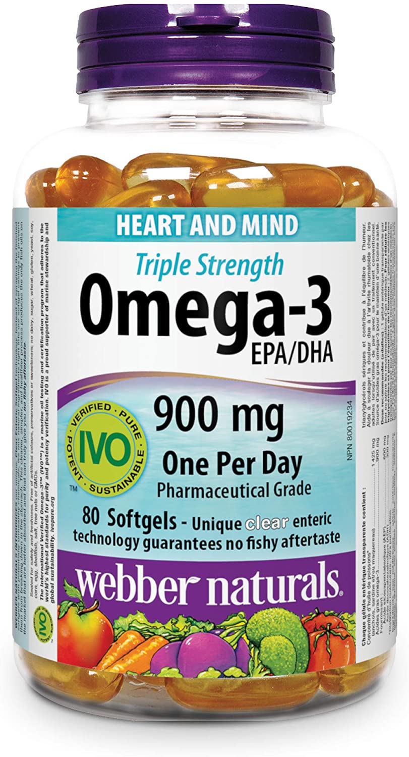 

Специальный продукт Webber Naturals Triple Strength Omega-3 900 mg 80 капсул (4384303452)