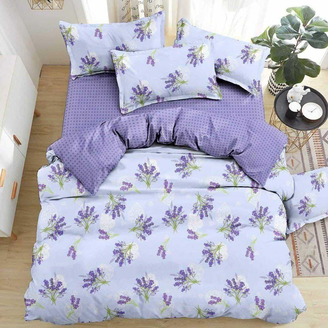 

Комплект постельного белья Qili Home Textile Сатин №S1010 Евро 200х220 сиреневый с голубым