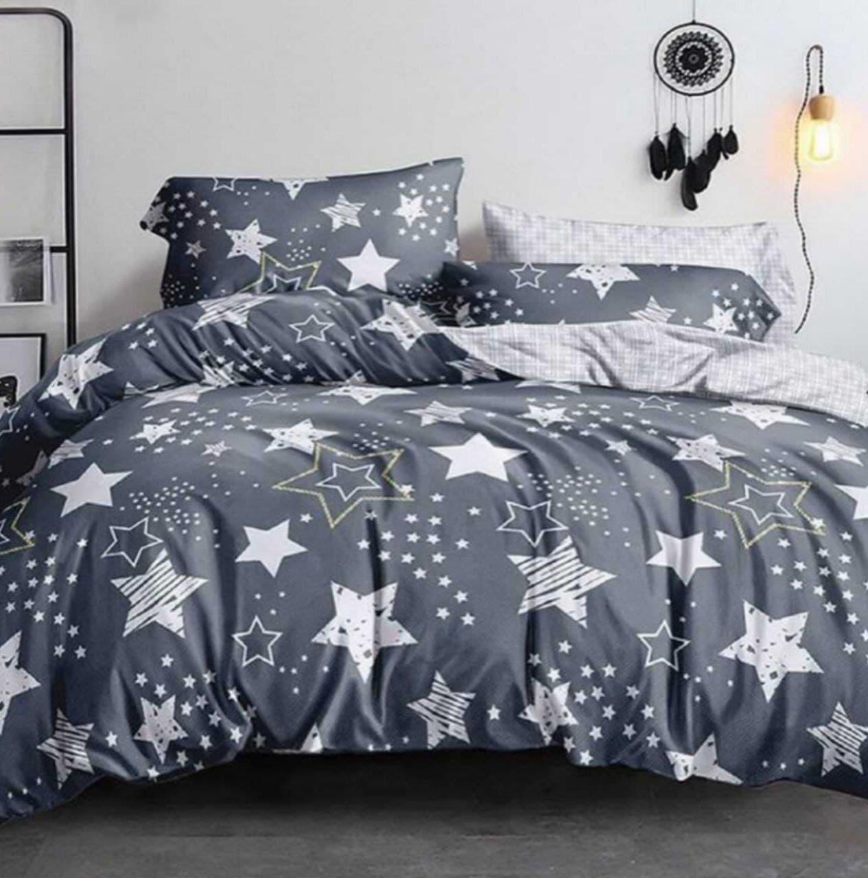 

Комплект постельного белья Qili Home Textile Сатин №S1018 Двуспальный 180х210 бело-серый