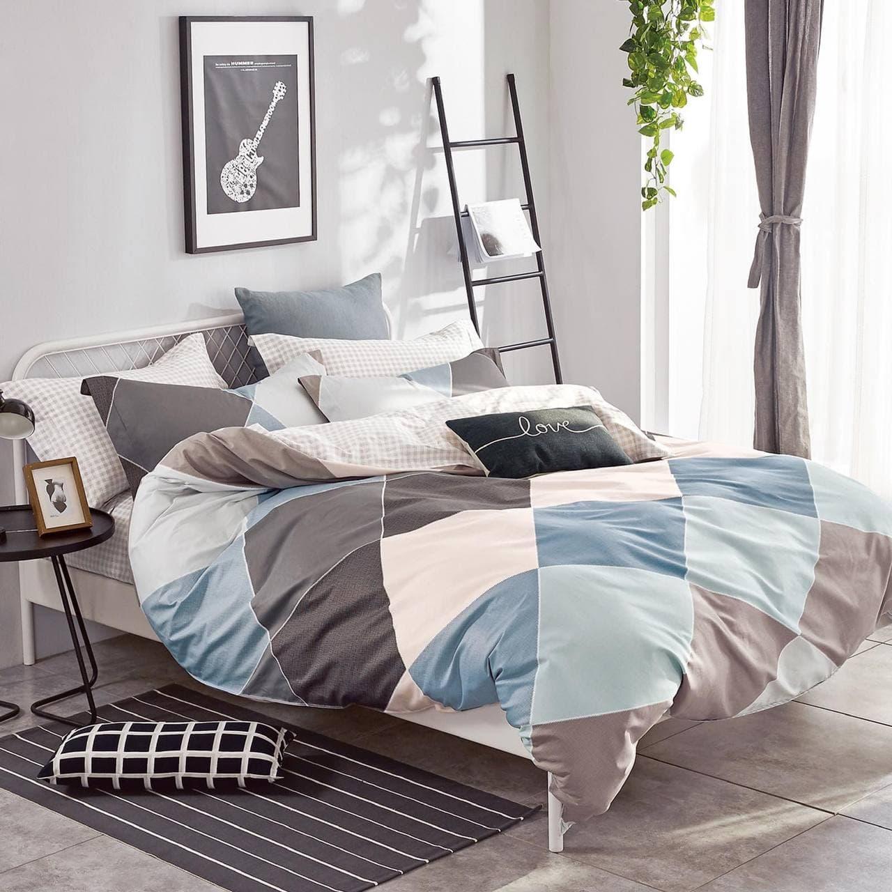 

Комплект постельного белья Qili Home Textile Сатин №Rsp1605R Двухспальный 180х215, разноцветный ромбы