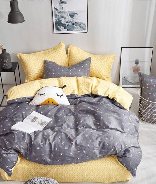 

Комплект постельного белья Qili Home Textile Сатин №Rsp1605R Двухспальный 180х215 серо-желтый