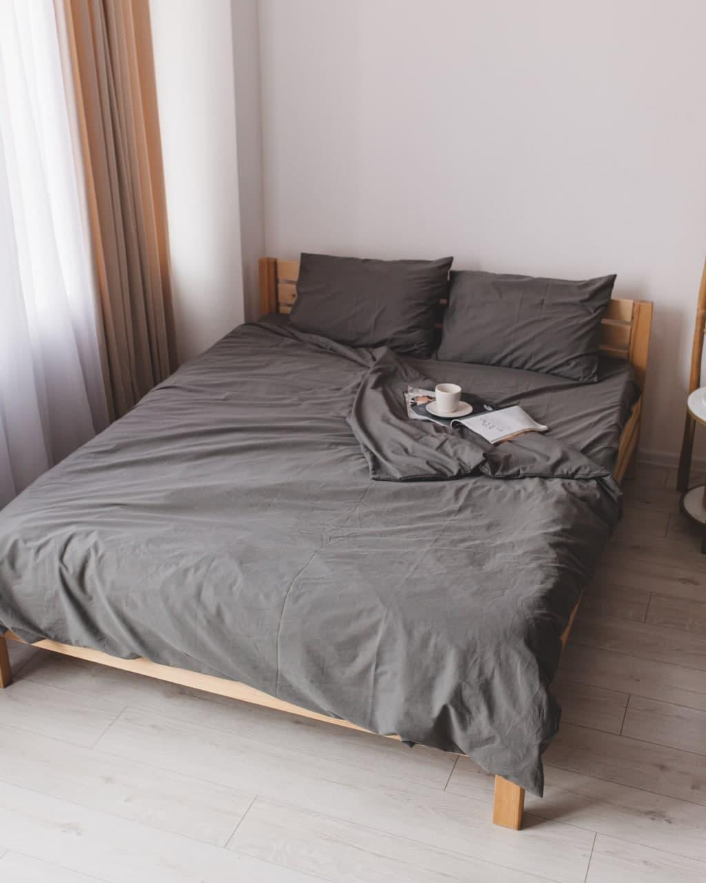 

Комплект постельного белья Qili Home Textile Сатин №R5896splR Полуторный 160х215, Пепельный