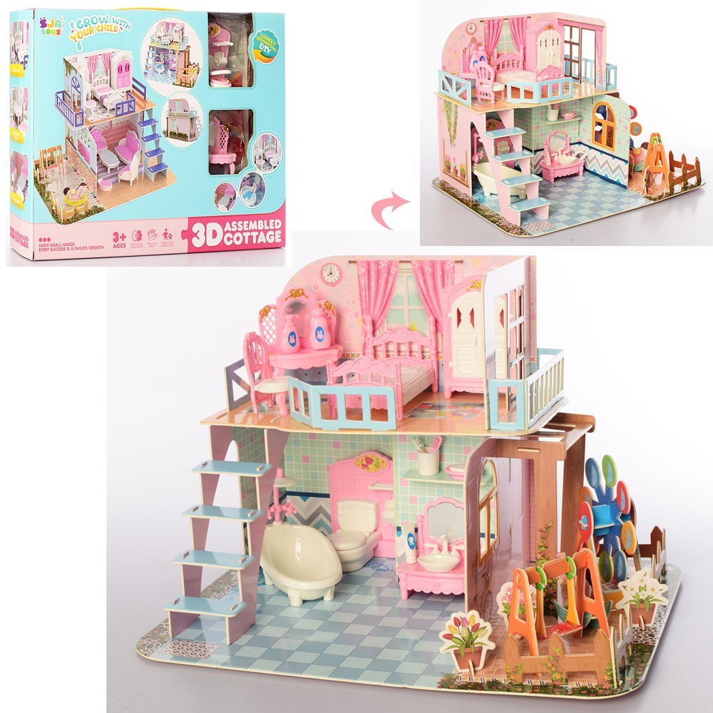

Двух этажный домик для куклы Мебель SJA TOYS M0588-19