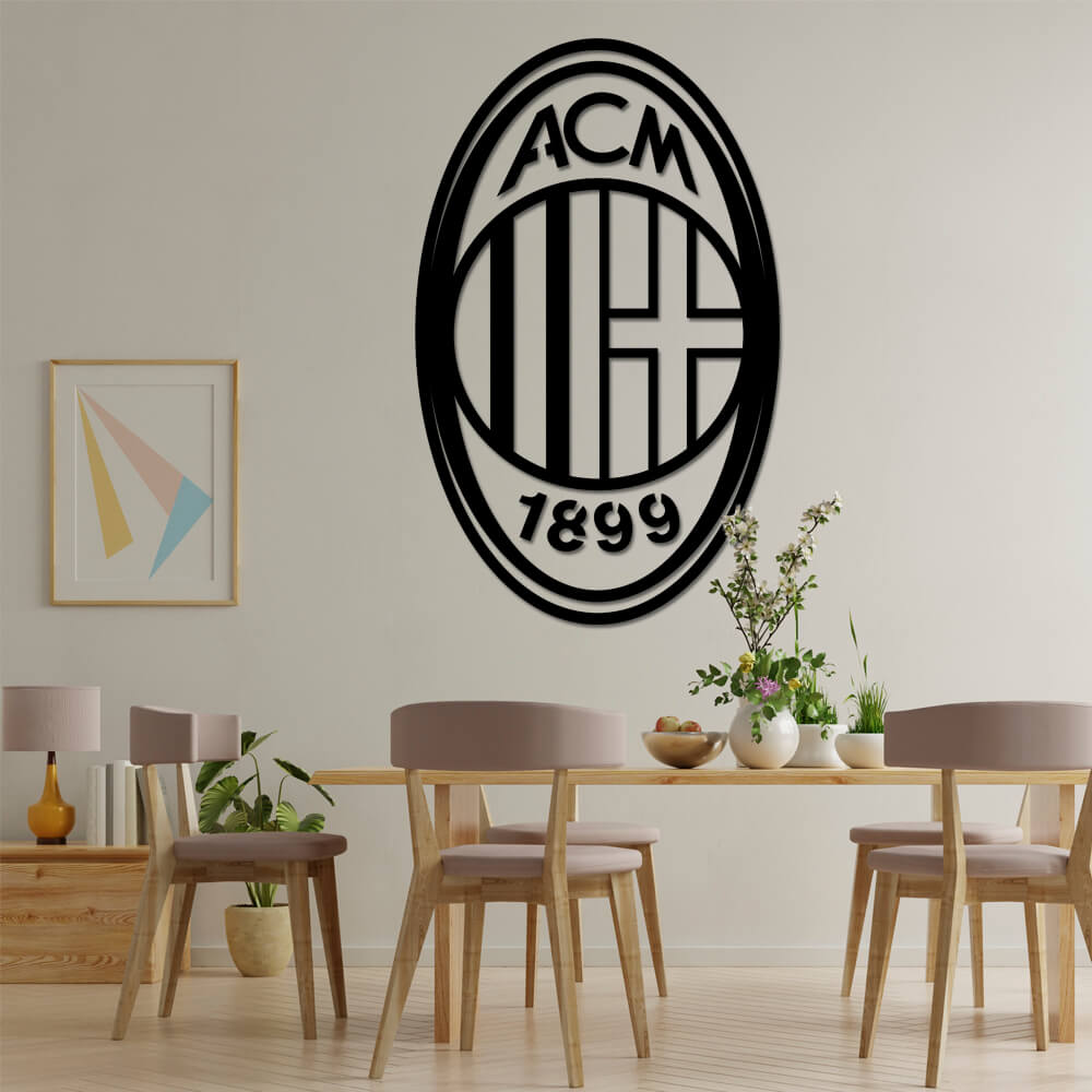 

Панно из дерева Born for Art ФК Milan 70х43 см Черное
