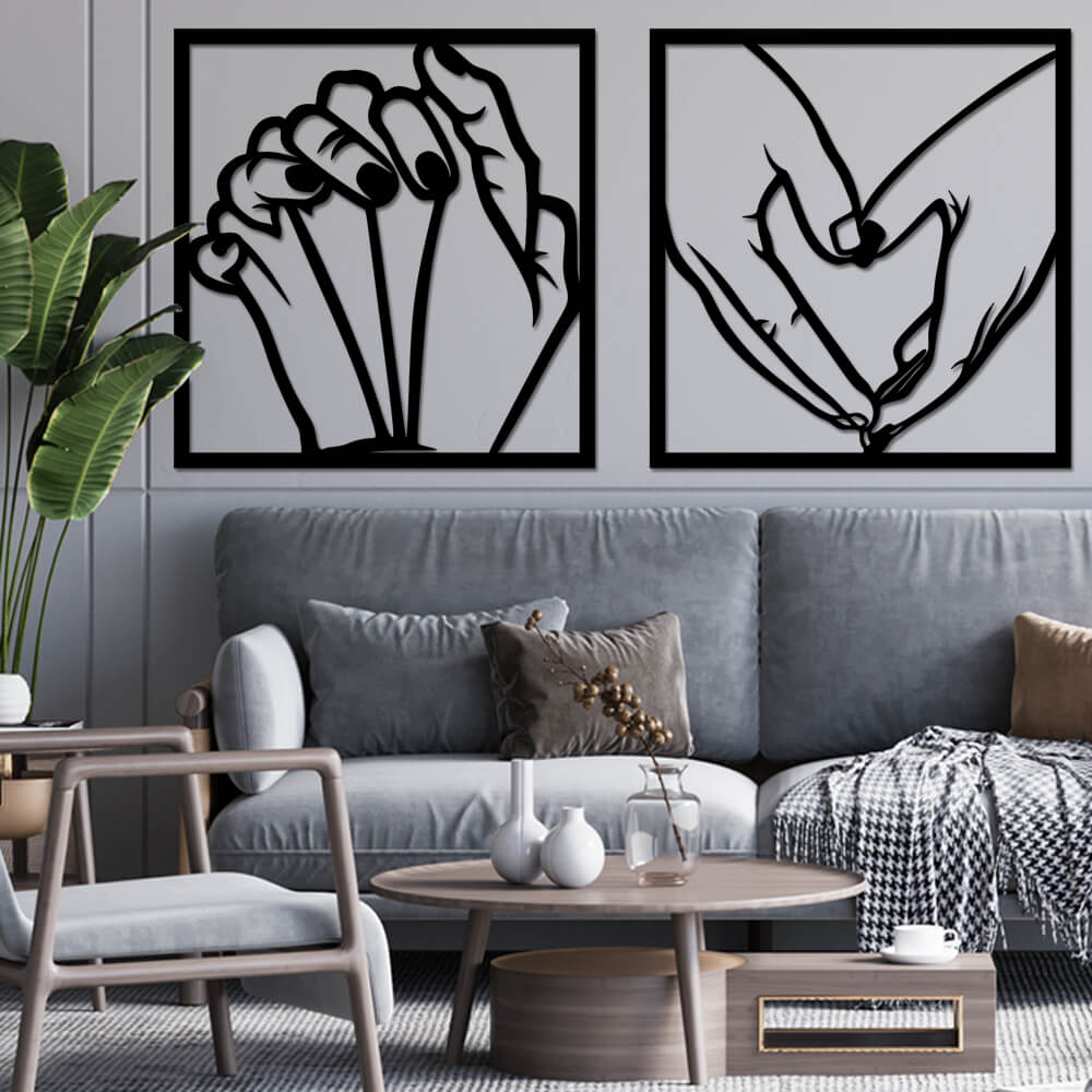 

Панно из дерева Born for Art Любовь в руках 90х44 см Черное