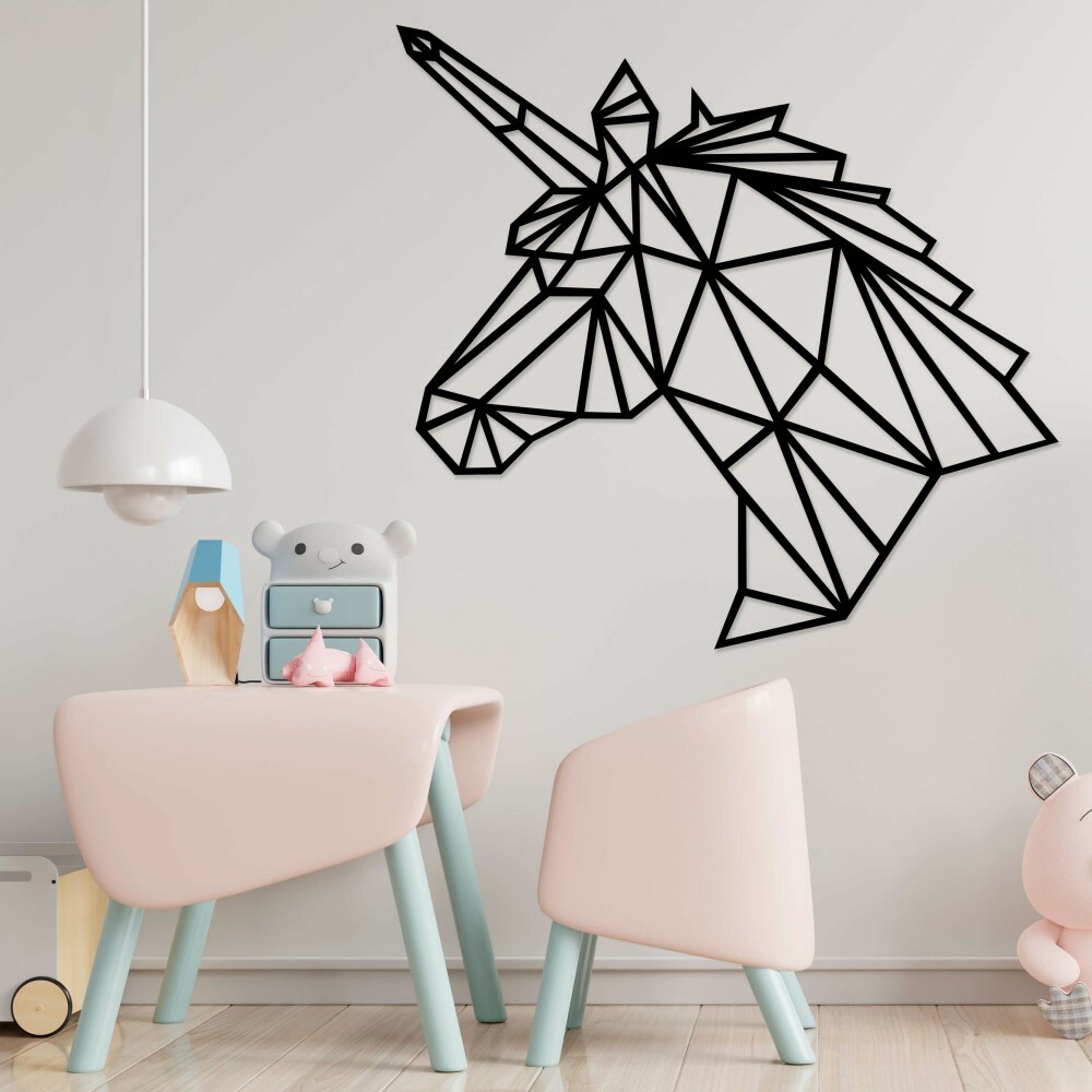 

Панно из дерева Born for Art Единорог 90х87 см Черное