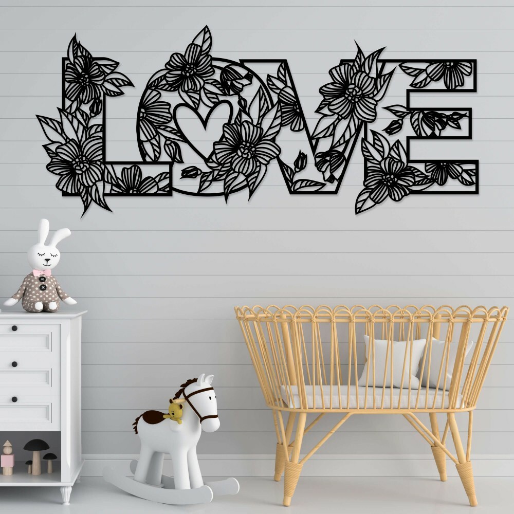 

Панно из дерева Born for Art Love в цветах 70х29 см Черное