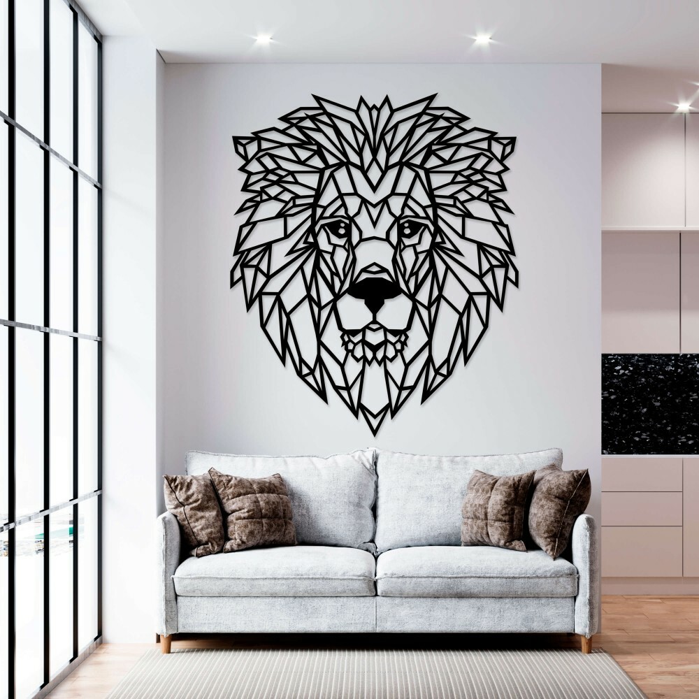 

Панно из дерева Born for Art Мощный лев 115х98 см Черное