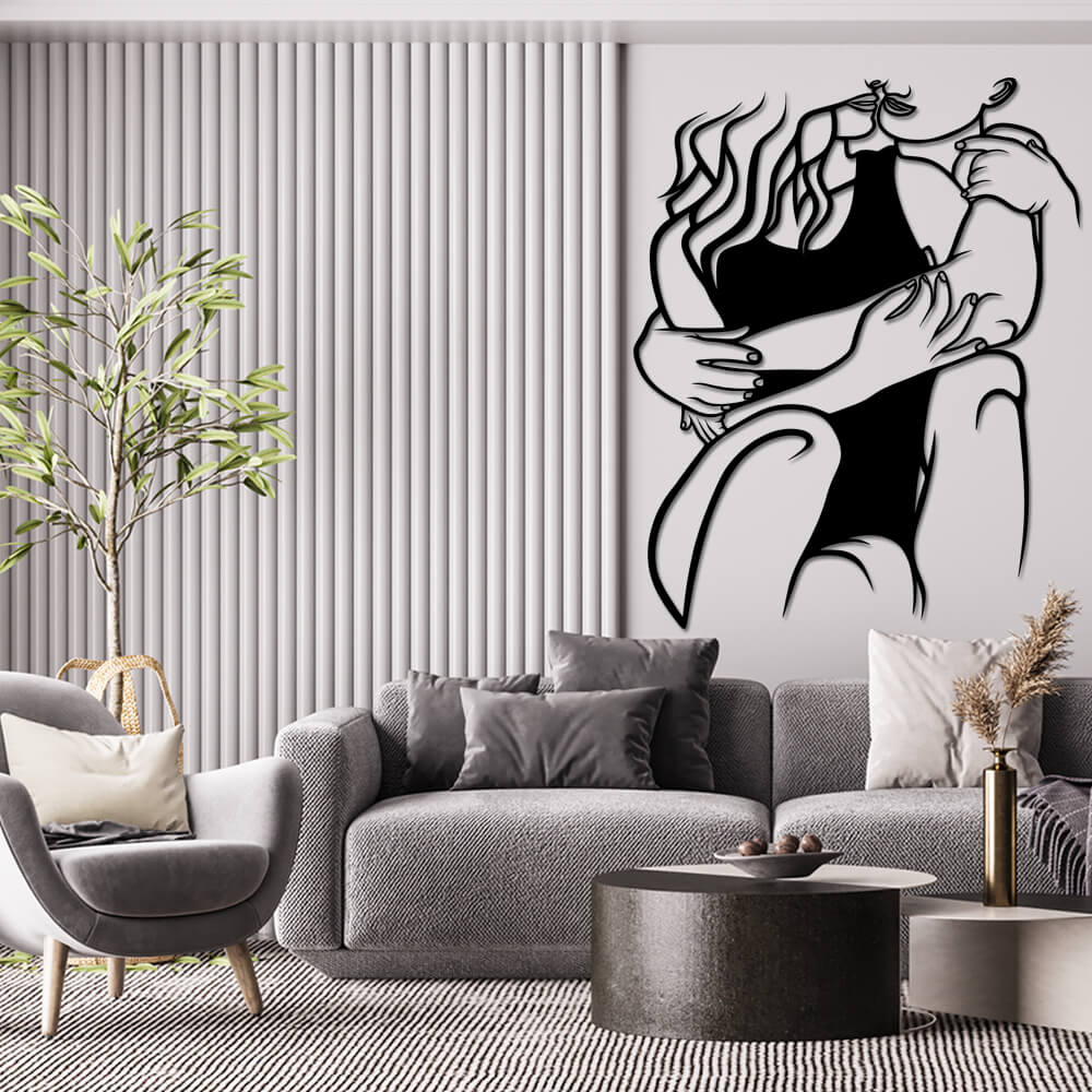 

Панно из дерева Born for Art Love Hugs 70х56 см Черное
