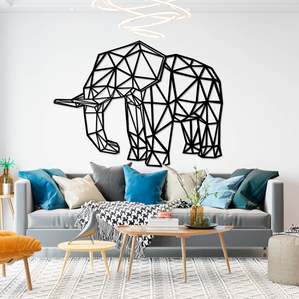 

Панно из дерева Born for Art Poligonal Elephant 90х67 см Черное