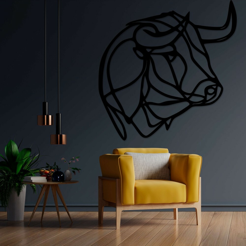 

Панно из дерева Born for Art Бык 70х68 см Черное