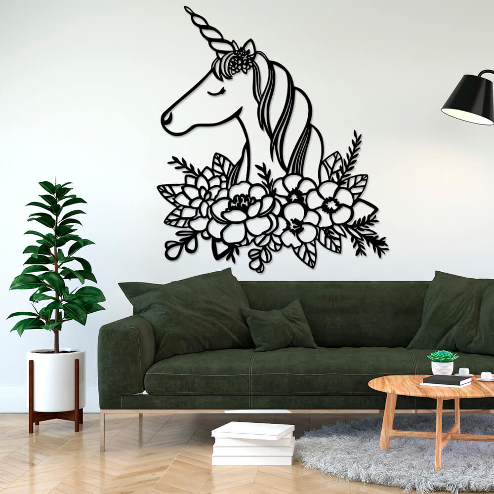 

Панно из дерева Born for Art Единорог в цветах 115х100 см Черное