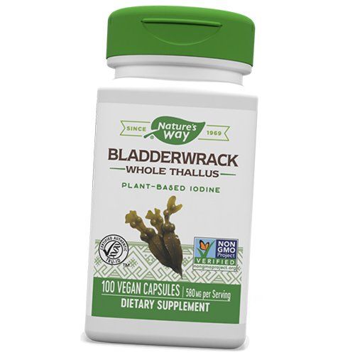 

Йод из Бурых водорослей, Bladderwrack, Nature's Way 100вегкапс (36344112)